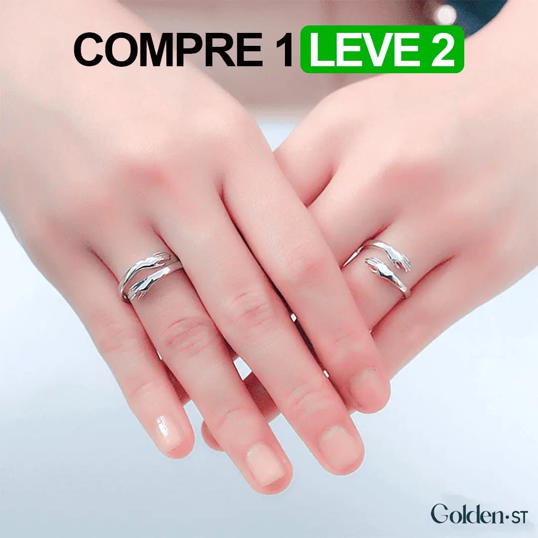 Anel do Abraço Ajustável Compre 1 Leve 2 - Prata ou Dourado
