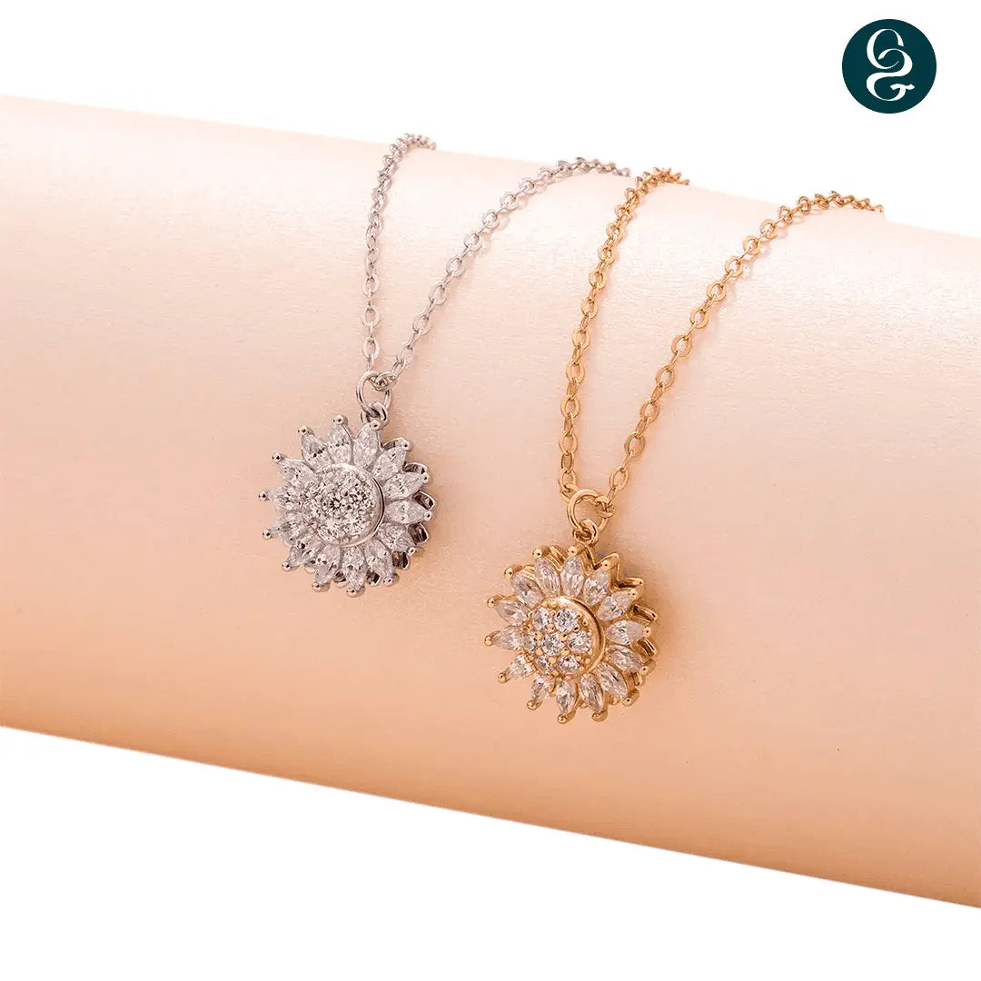 Colar Girassol Giratório | Banhado A Ouro 18k - Especial Dia das Mães