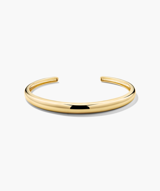 Bracelete aberto dourado polido
