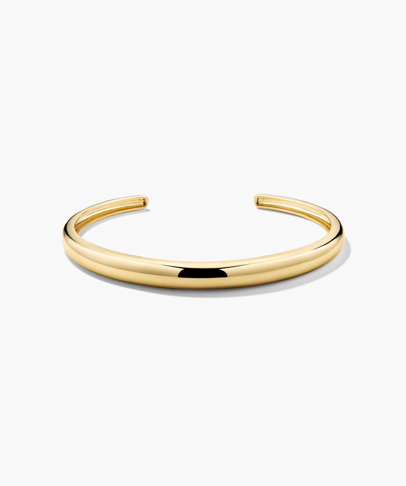 Bracelete aberto dourado polido