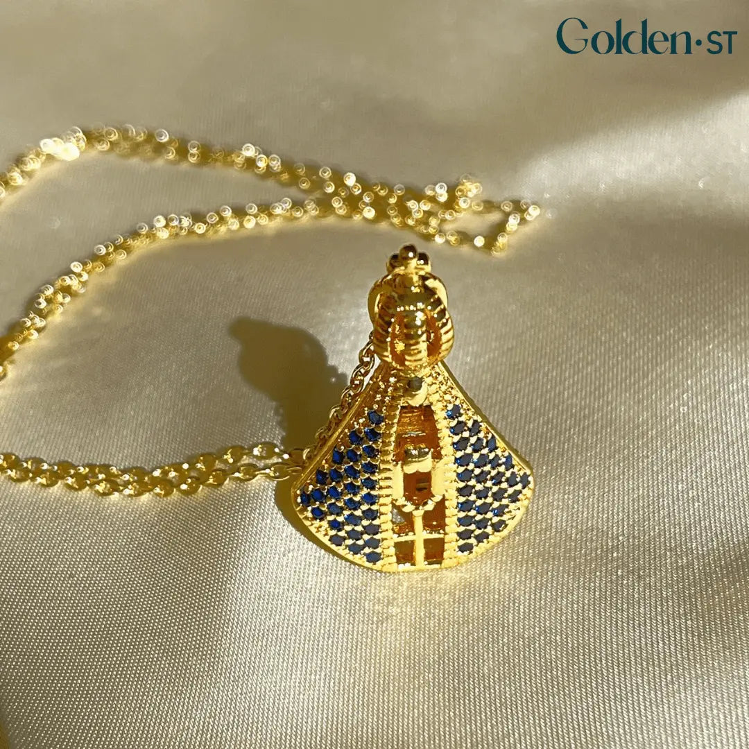 (COMPRE 1 LEVE 2) Colar Nossa Senhora Aparecida - Dupla Face com Manto de Zircônia