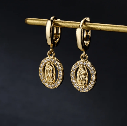 Brinco Virgem Maria Dourado