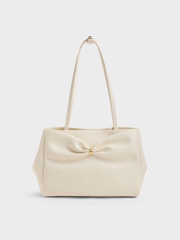 Bolsa de Ombro com Laço off white