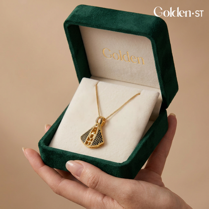 (COMPRE 1 LEVE 2) Colar Nossa Senhora Aparecida Folheado à Ouro e Dupla Face com Manto de Zircônia