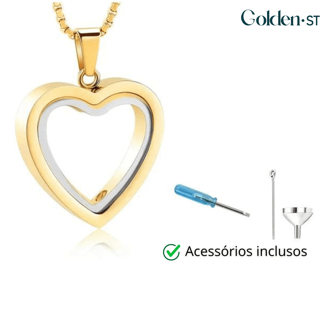 Colar Memorial com Pingente de Coração