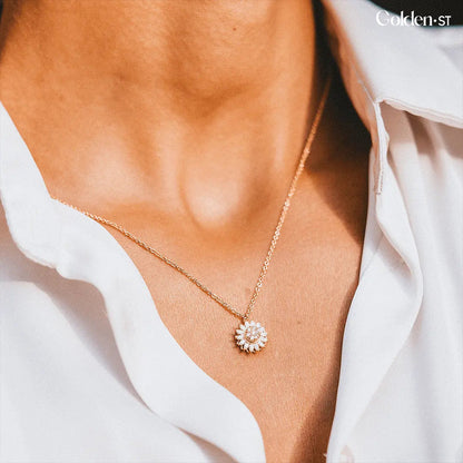 Colar Girassol Giratório | Banhado A Ouro 18k - Especial Dia das Mães