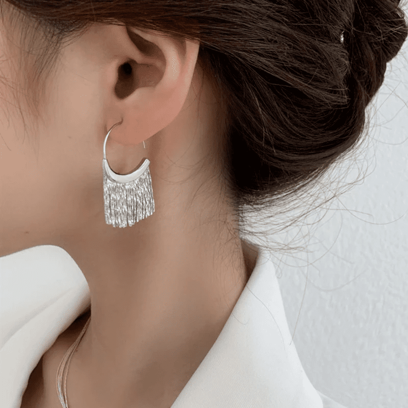 Brinco Saias Longas - Folheada a Ouro com Zircônia Premium