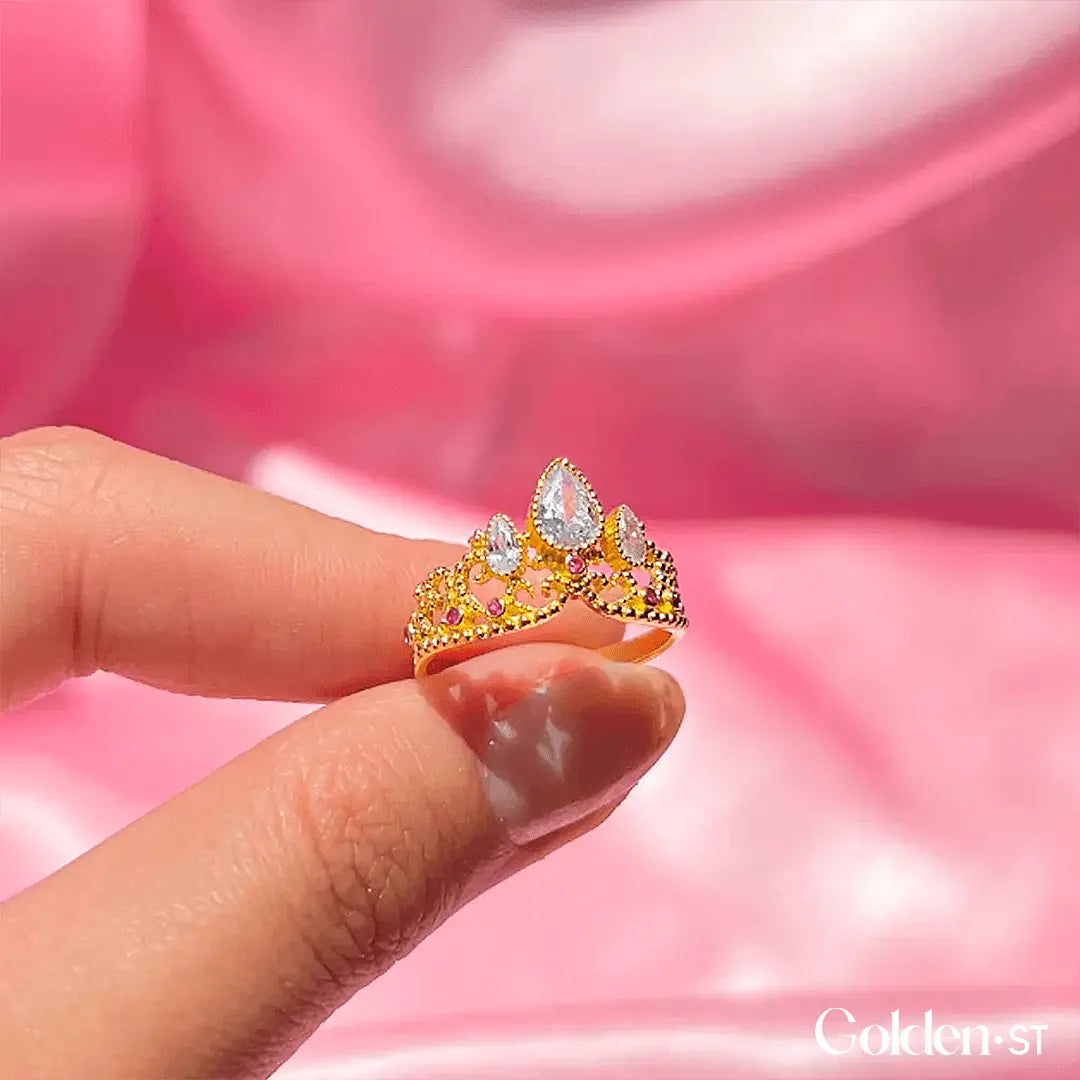Anel Rapunzel Ajustável + Caixa Girassol Personalizada - Enrolados