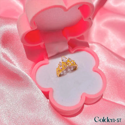 Anel Rapunzel Ajustável + Caixa Girassol Personalizada - Enrolados