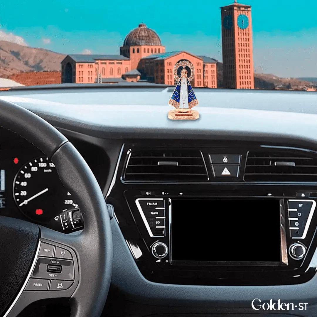 Imagem Nossa Senhora Aparecida pra Carro - Dourada