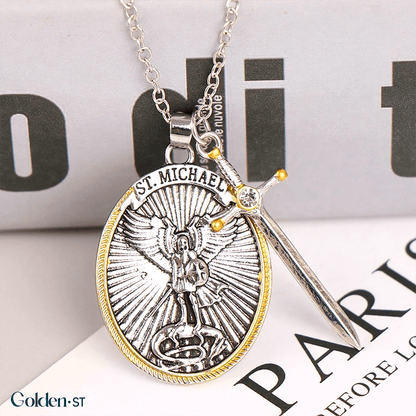 Colar de ouro 18K Mitologia Ocidental São Miguel Anjo