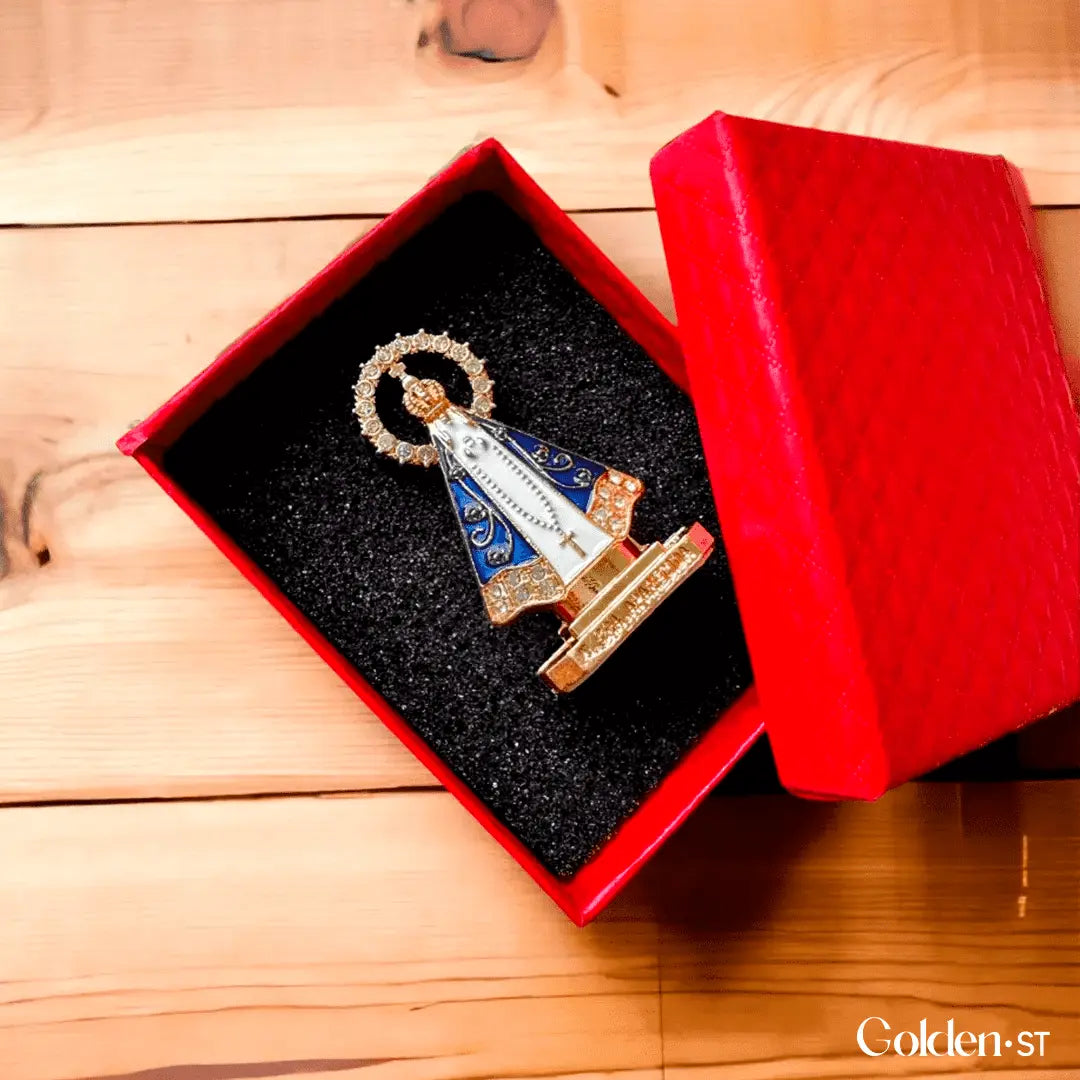 (OFERTA EXCLUSIVA) Imagem Nossa Senhora Aparecida - Dupla Face com Manto de Zircônia