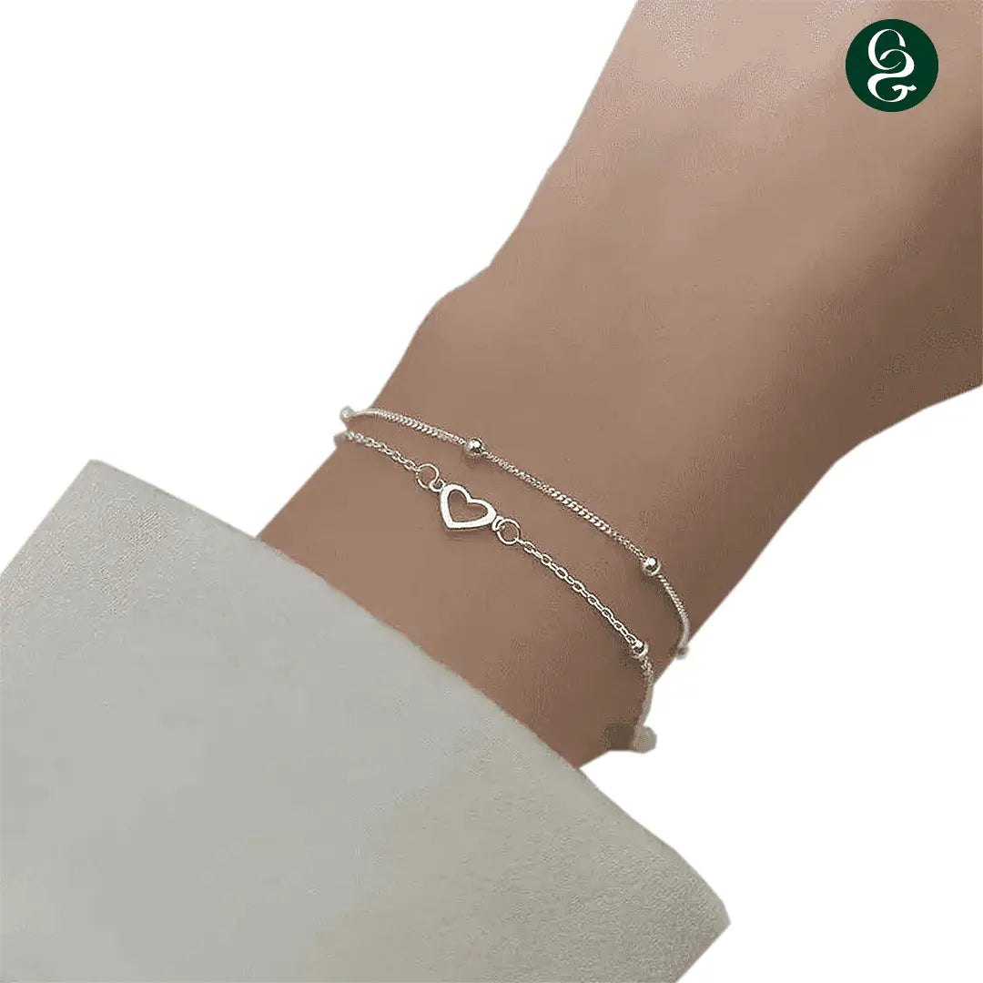 Pulseira Coração Duplo do Amor - ÚLTIMAS UNIDADES