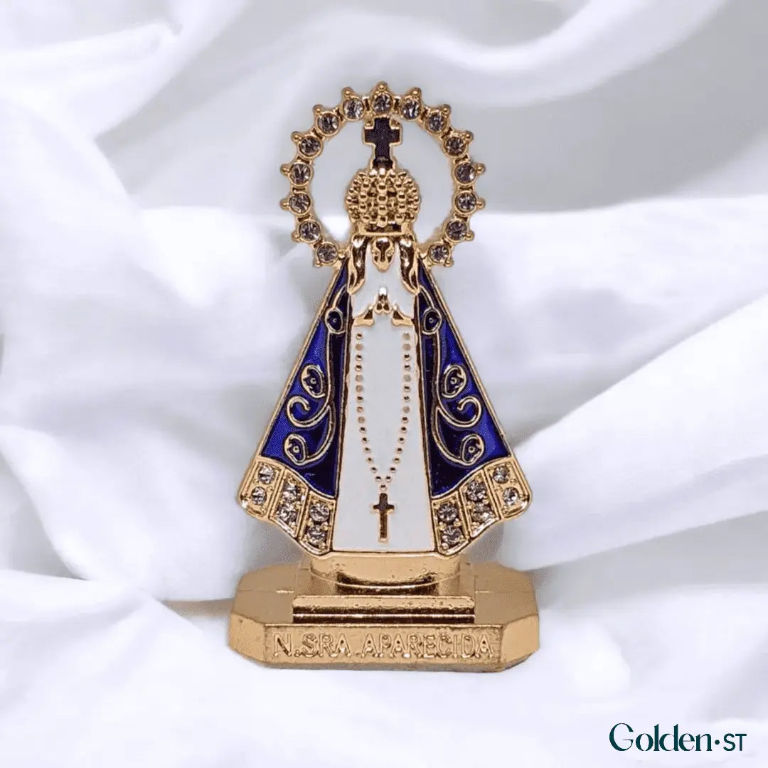 (OFERTA EXCLUSIVA) Imagem Nossa Senhora Aparecida - Dupla Face com Manto de Zircônia