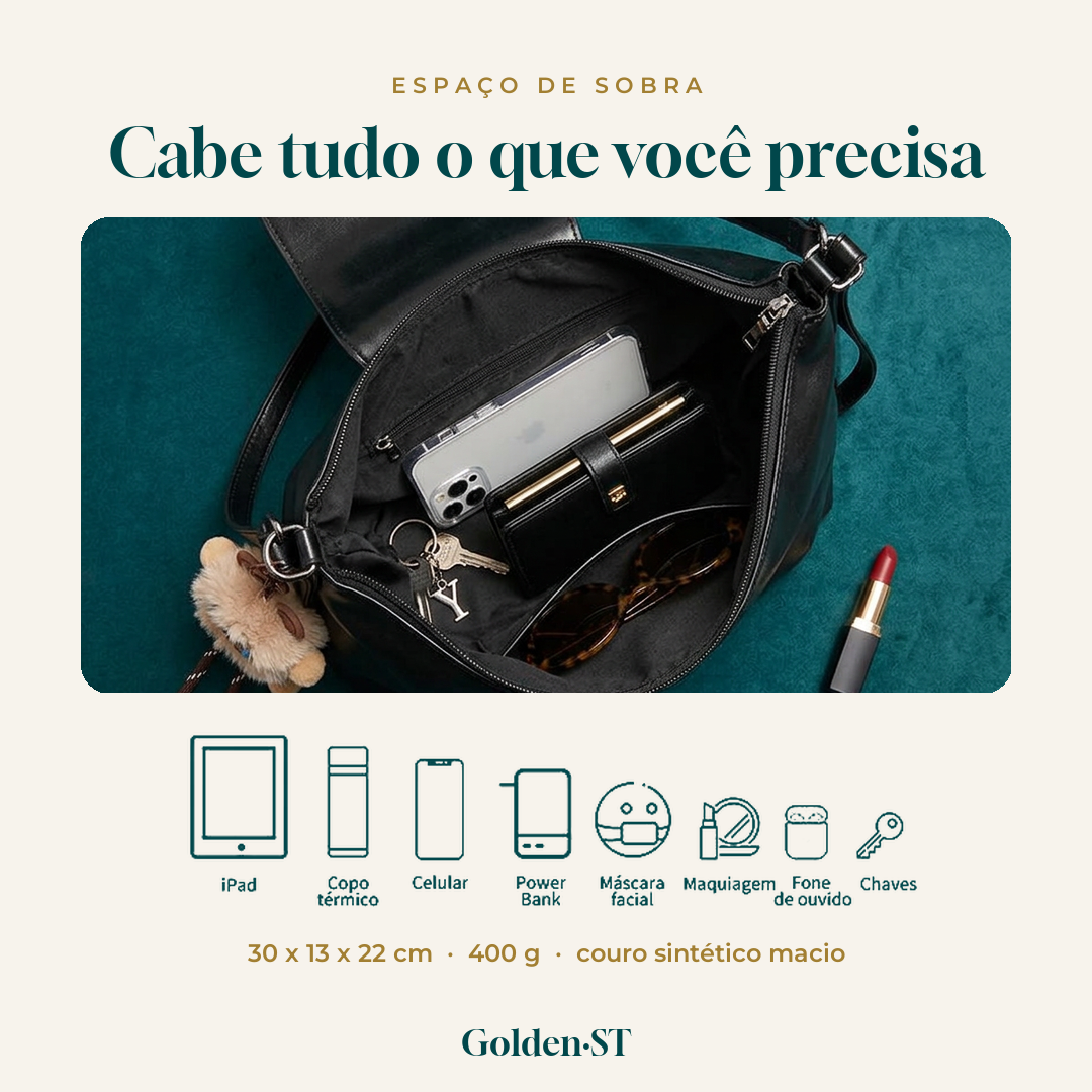 O que cabe na bolsa: iPad, copo térmico, celular e mais
