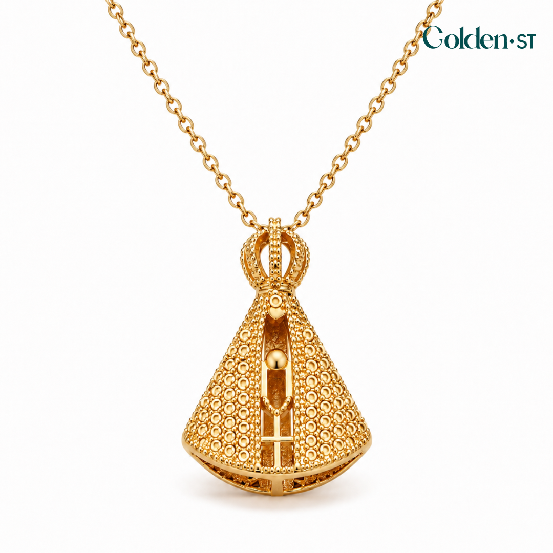 Colar Nossa Senhora Aparecida dourado