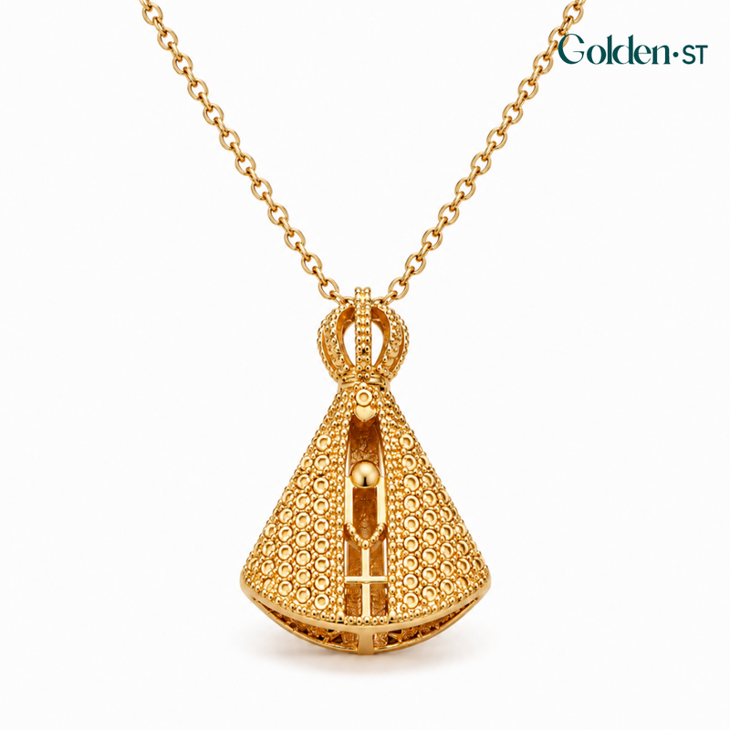 Colar Nossa Senhora Aparecida dourado