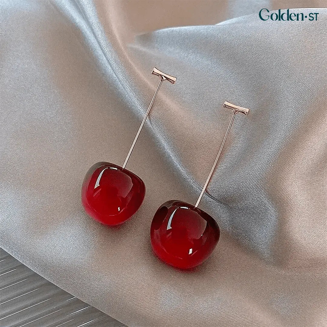 Golden Cherry - Brinco de Cereja Ouro 18K