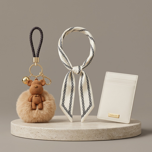 Kit Golden para bolsa com porta-cartão branco