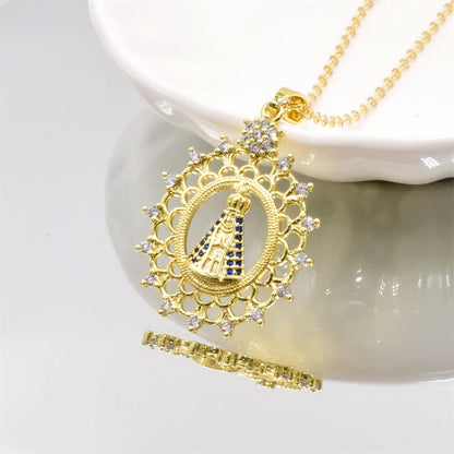 Colar de Cristal - Nossa Senhora Aparecida | Banhado a Ouro 18K