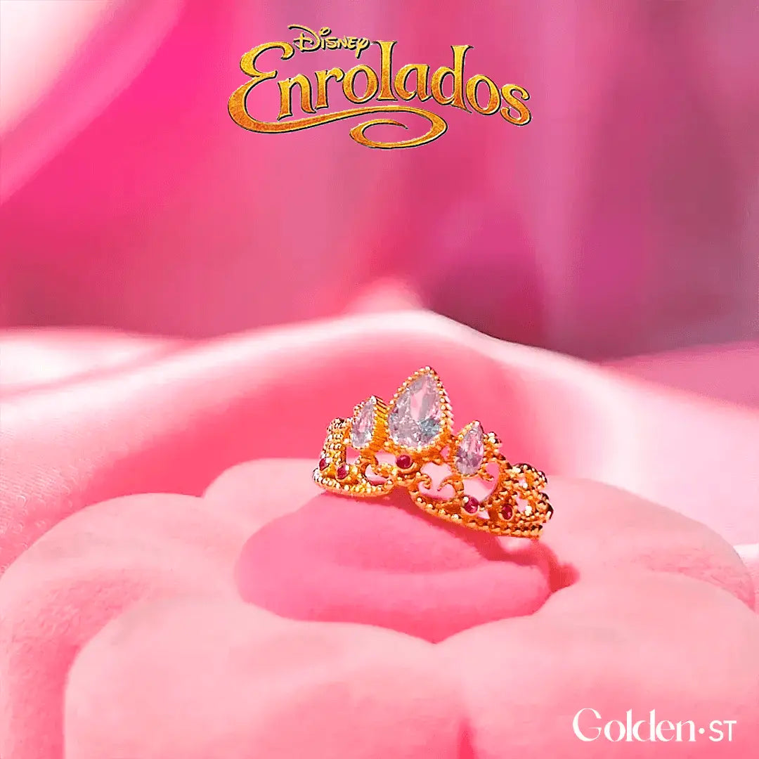 Anel Rapunzel Ajustável + Caixa Girassol Personalizada - Enrolados