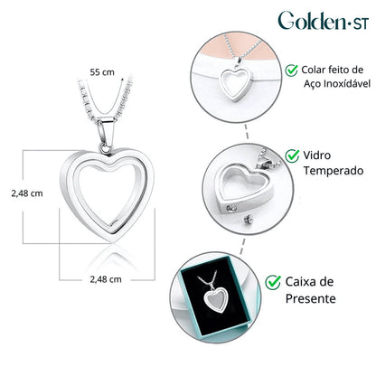 Colar Memorial com Pingente de Coração