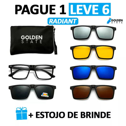 Óculos de Sol Polarizado - PAGUE 1 LEVE 6 + Estojo de Brinde | 50% OFF + FRETE GRÁTIS